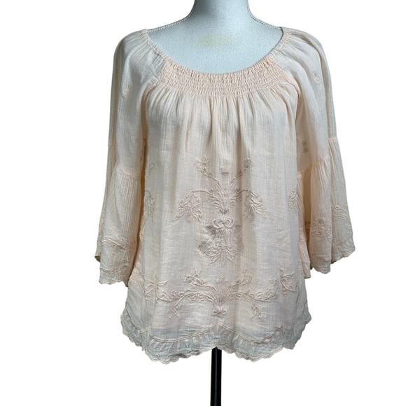 Soft Surroundings pink top, XS, romantic, soft girl, pastel, feminine, bohemian - Picture 1 of 7
